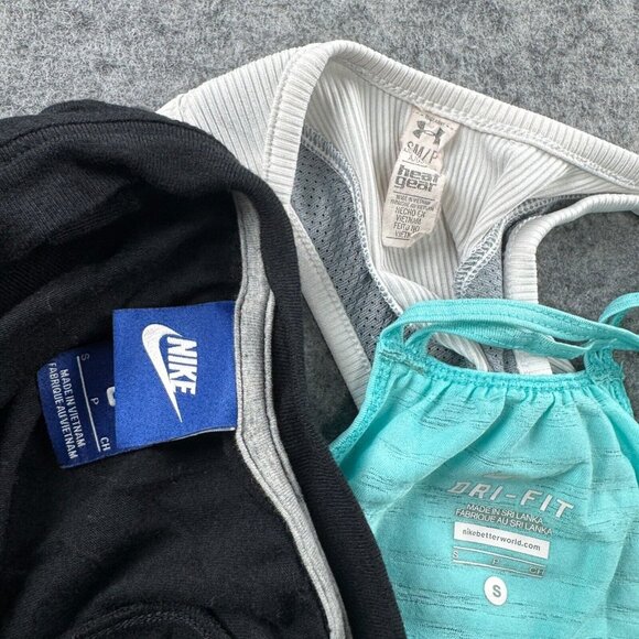 Nike Under Armour Tank Top LOT x 3 Womens S Workout Gym Logo Racerback Running - Picture 2 of 4